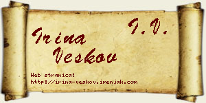 Irina Veskov vizit kartica